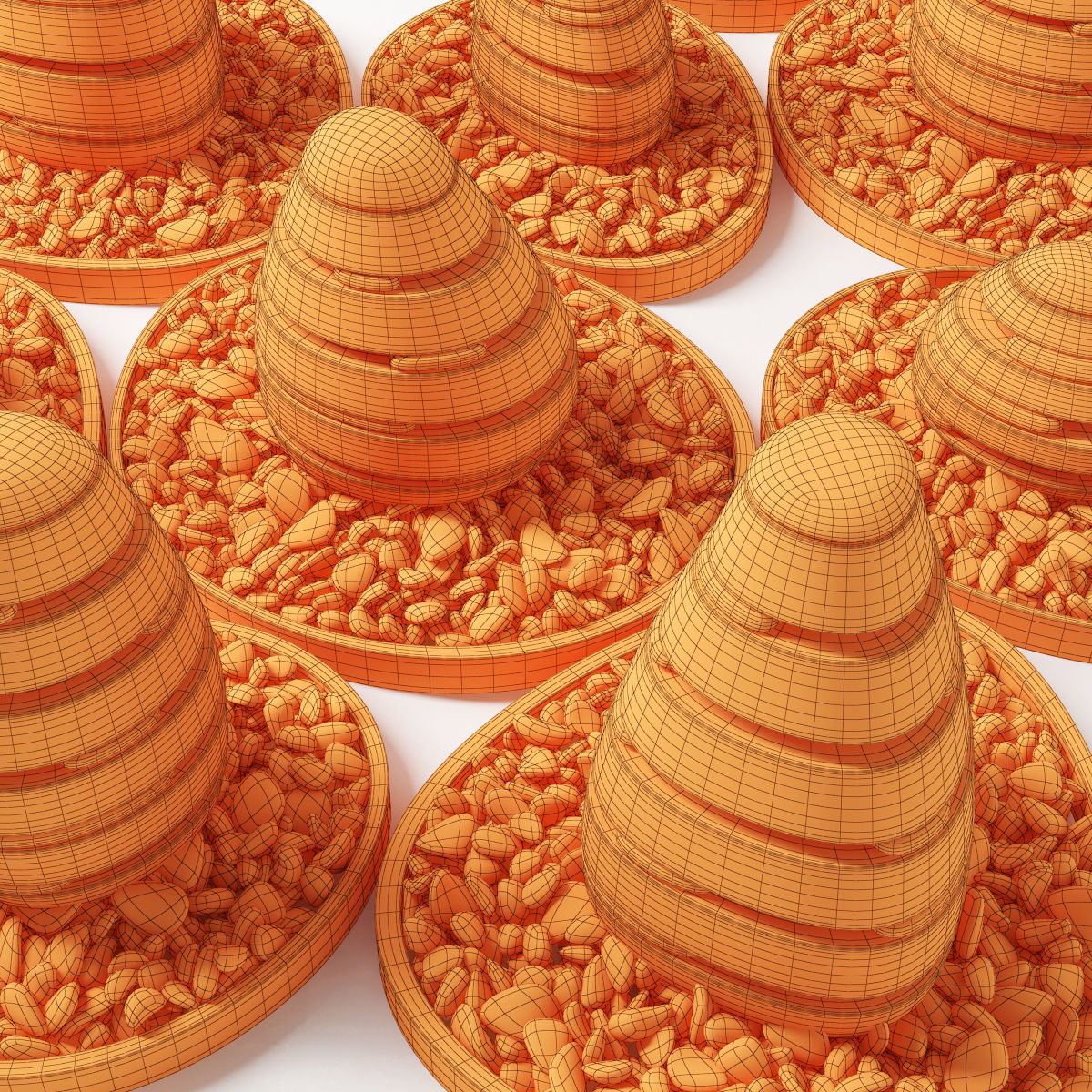 Lawn street stone decor  3D model_7