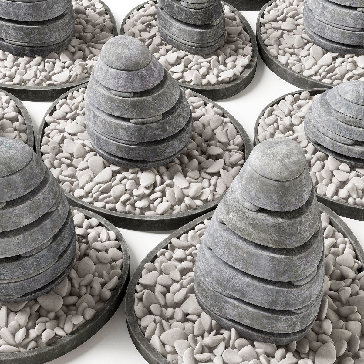 Lawn street stone decor  3D model_2