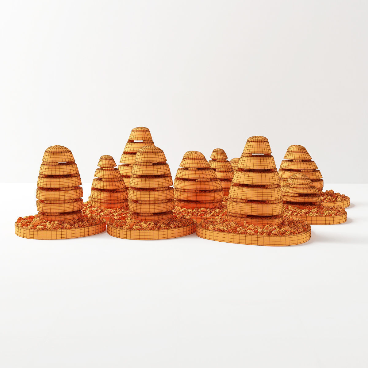 Lawn street stone decor  3D model_12