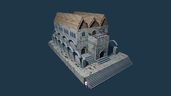 Cathedral Gothic Style compatible with any temporal era 3D model Low-poly 3D model