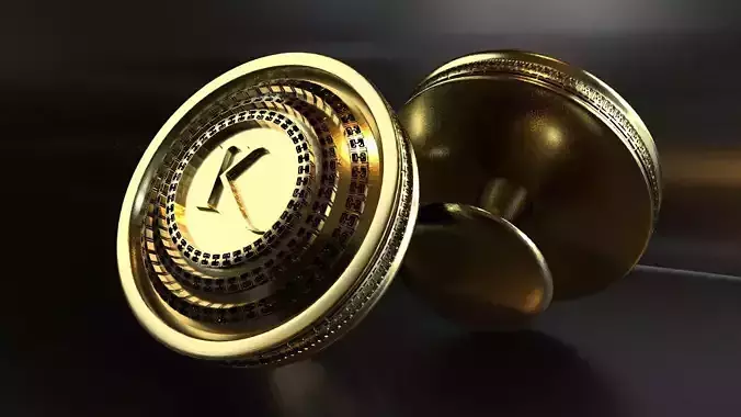 Luxury Cufflink with alphabet K 3D print model