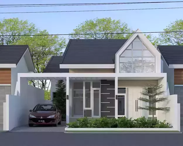 Vray - Sketchup 3d Model Modern House 3D Model Sketchup Low-poly 3D model