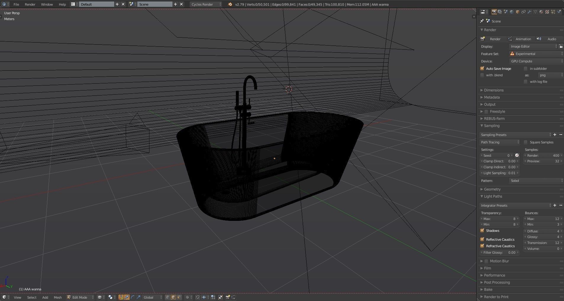 Oval freestanding Acrylic Bathtub and Mixer 3D model_3