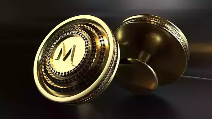 Luxury Cufflink with alphabet M 3D print model
