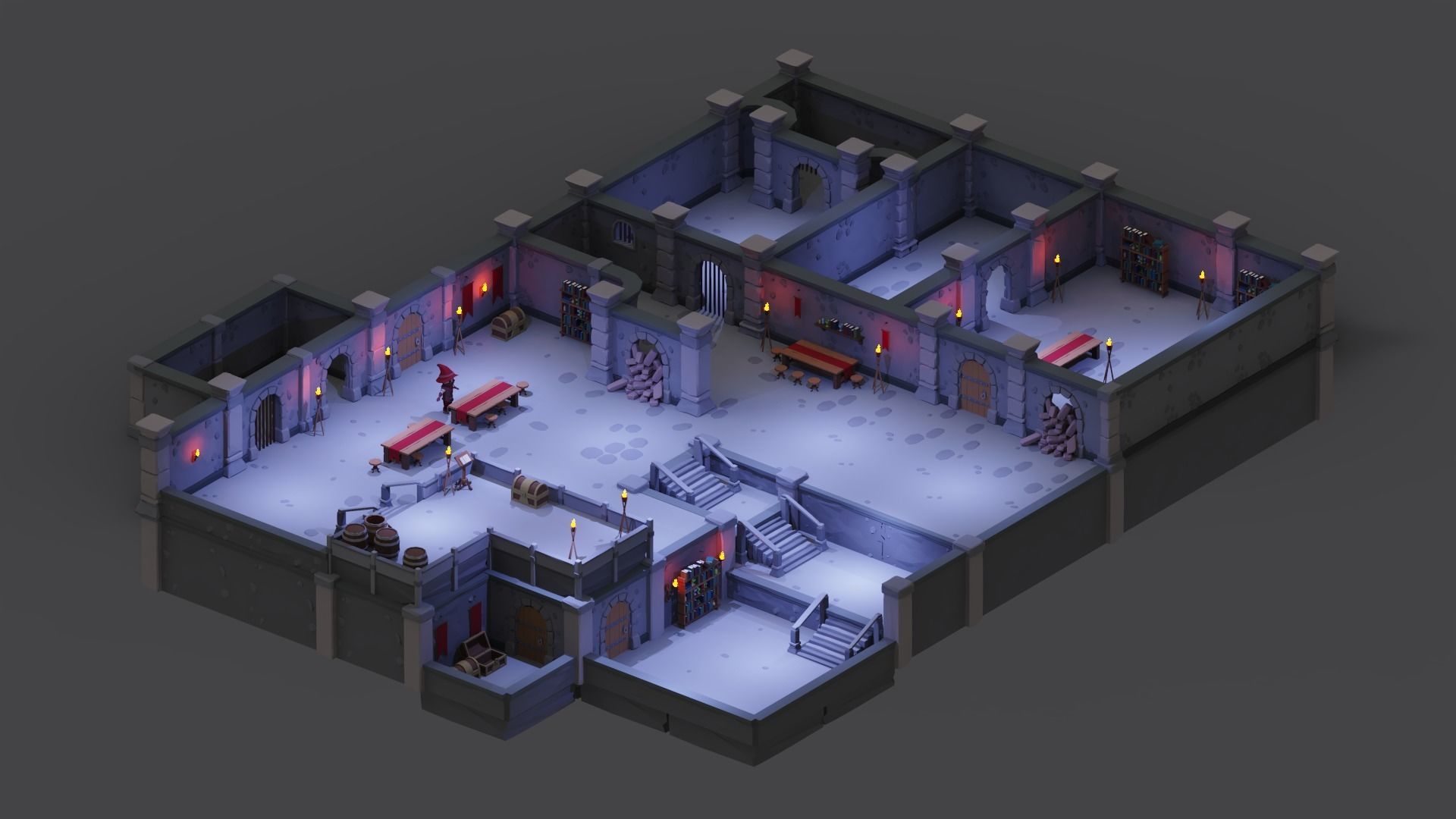 Dungeon Pack - 52 Assets Low-poly 3D model_1
