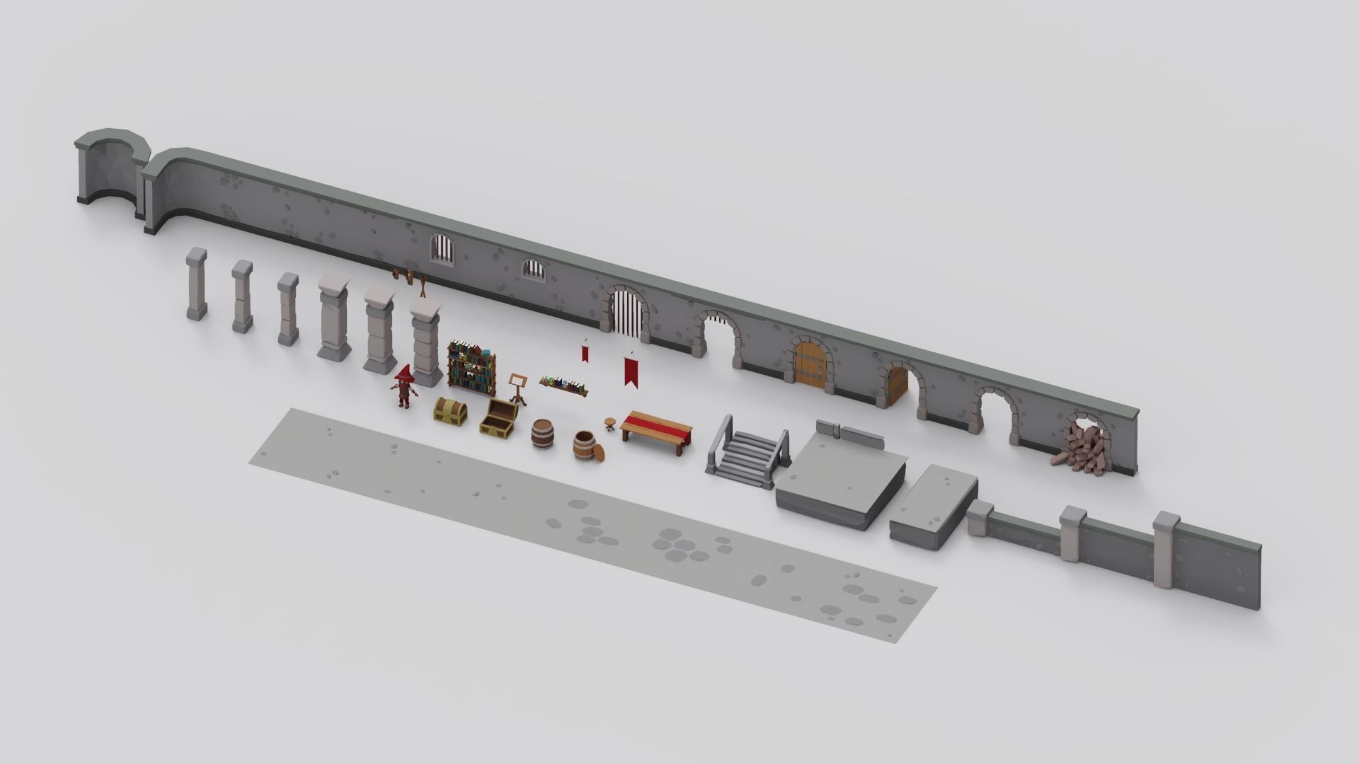 Dungeon Pack - 52 Assets Low-poly 3D model_13