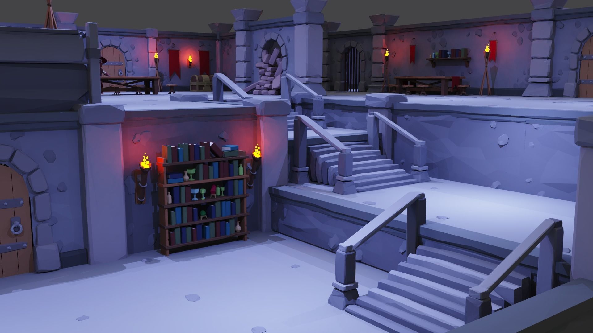 Dungeon Pack - 52 Assets Low-poly 3D model_11