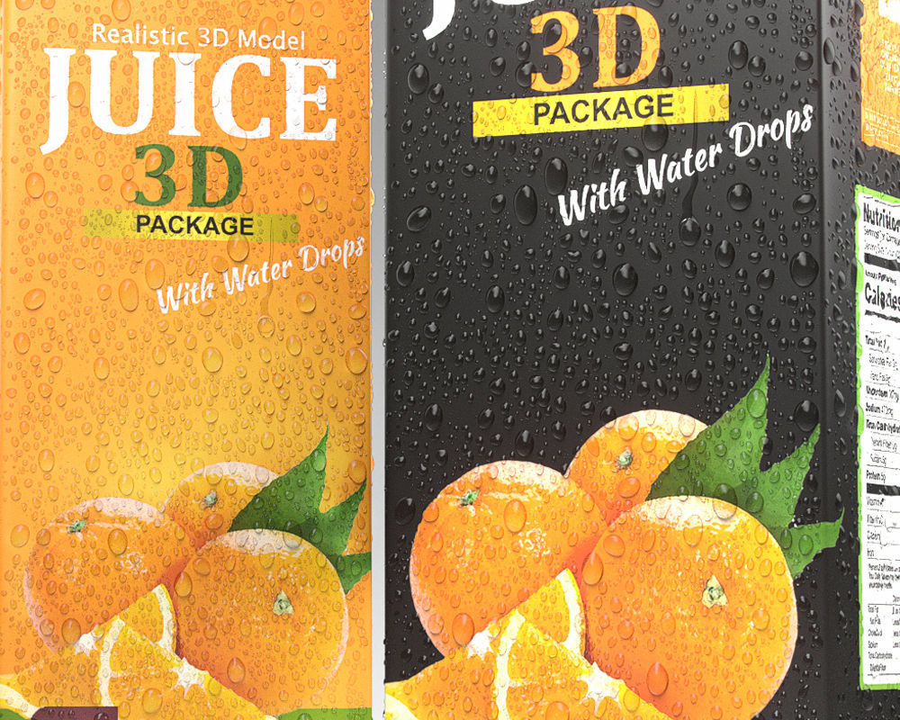 Juice Box 1L  Size  3D model_2