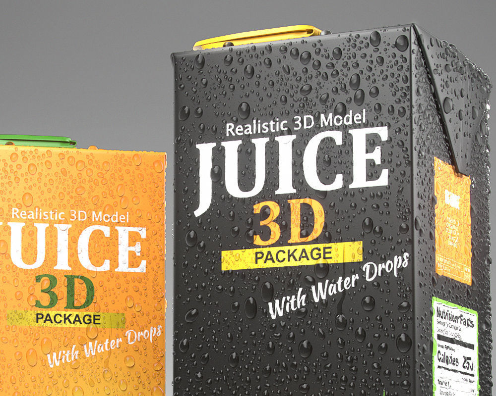 Juice Box 1L  Size  3D model_1