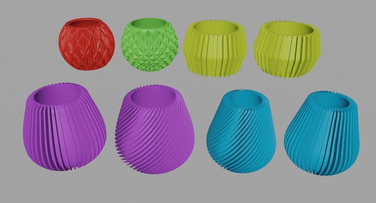 3D Printed 73  Flower pots for succulent plants  3D print model_4