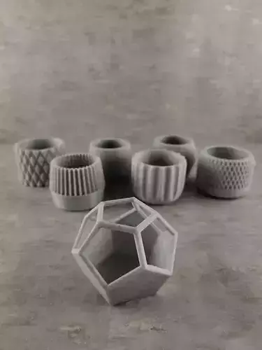 3D Printed 73  Flower pots for succulent plants  3D print model