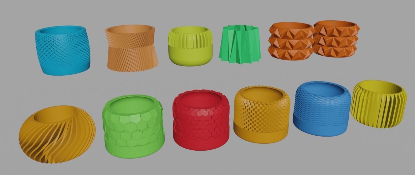 3D Printed 73  Flower pots for succulent plants  3D print model_5