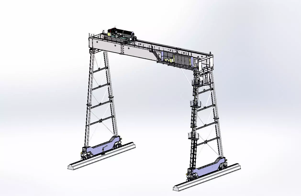 Gantry crane 3D model_0