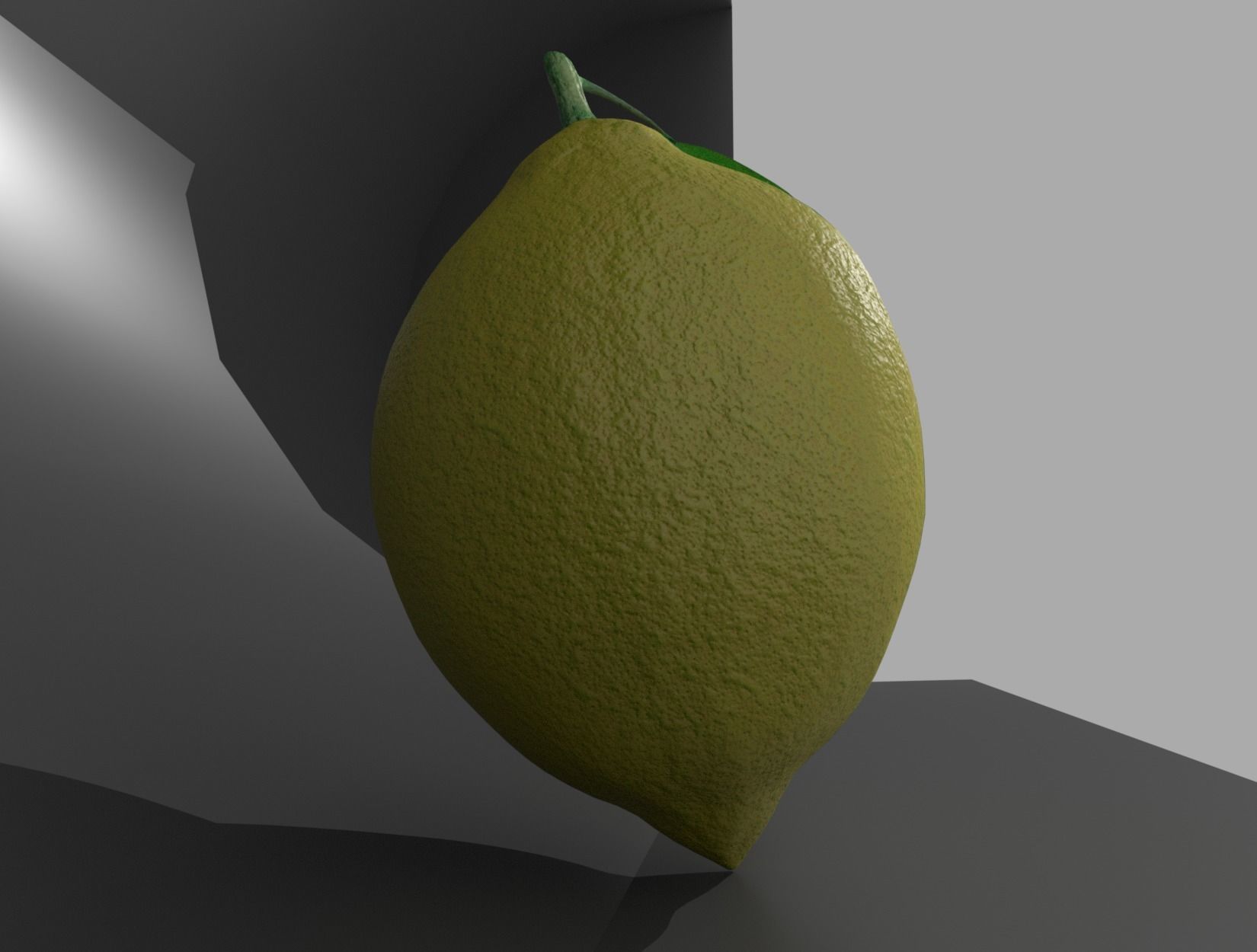 LEMON with leaf 3D model_4