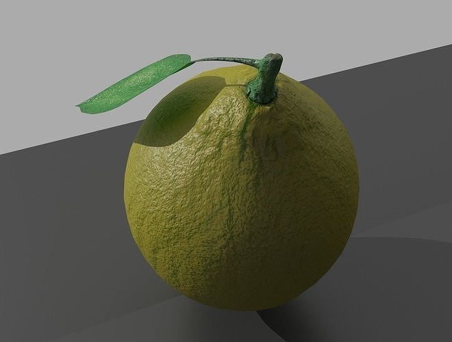 LEMON with leaf 3D model 6