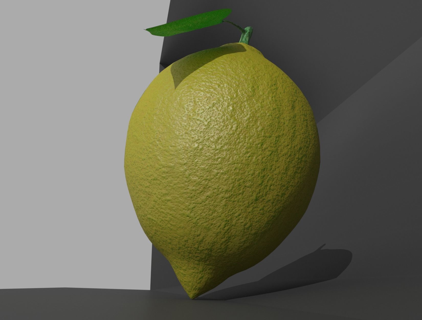 LEMON with leaf 3D model_8