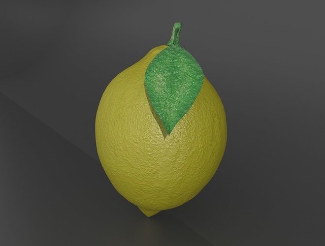 LEMON with leaf 3D model 2