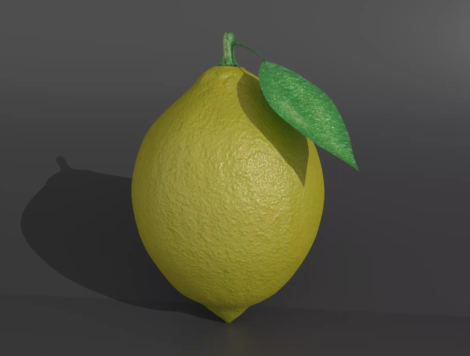 LEMON with leaf 3D model_0