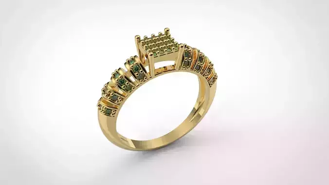 RING 7 gold with stones