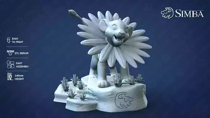 Simba lion king figurine 3D print model