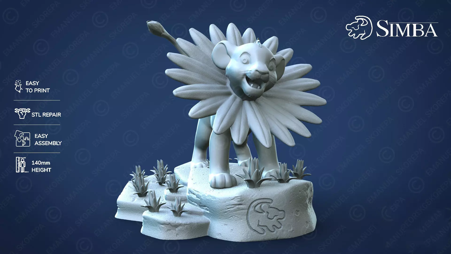Simba lion king figurine 3D print model_0