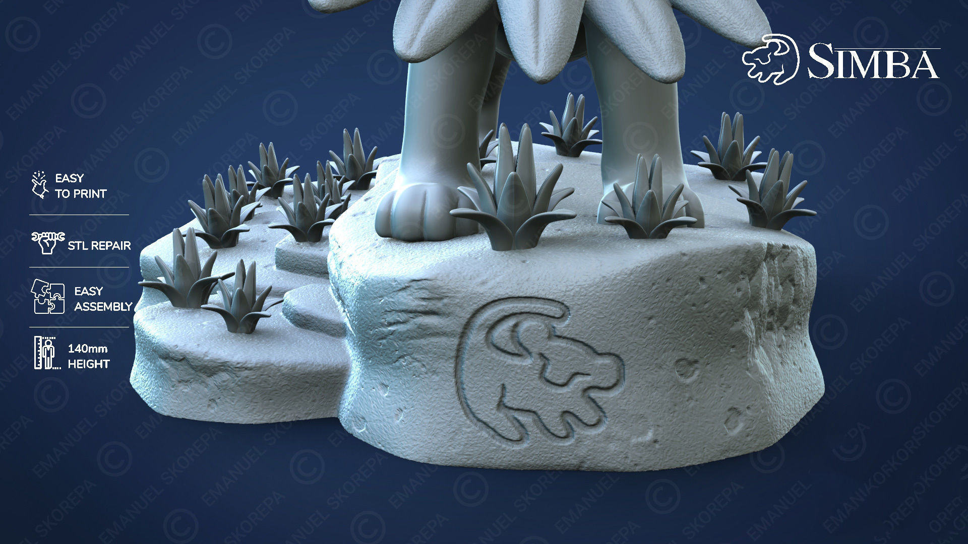 Simba lion king figurine 3D print model_2