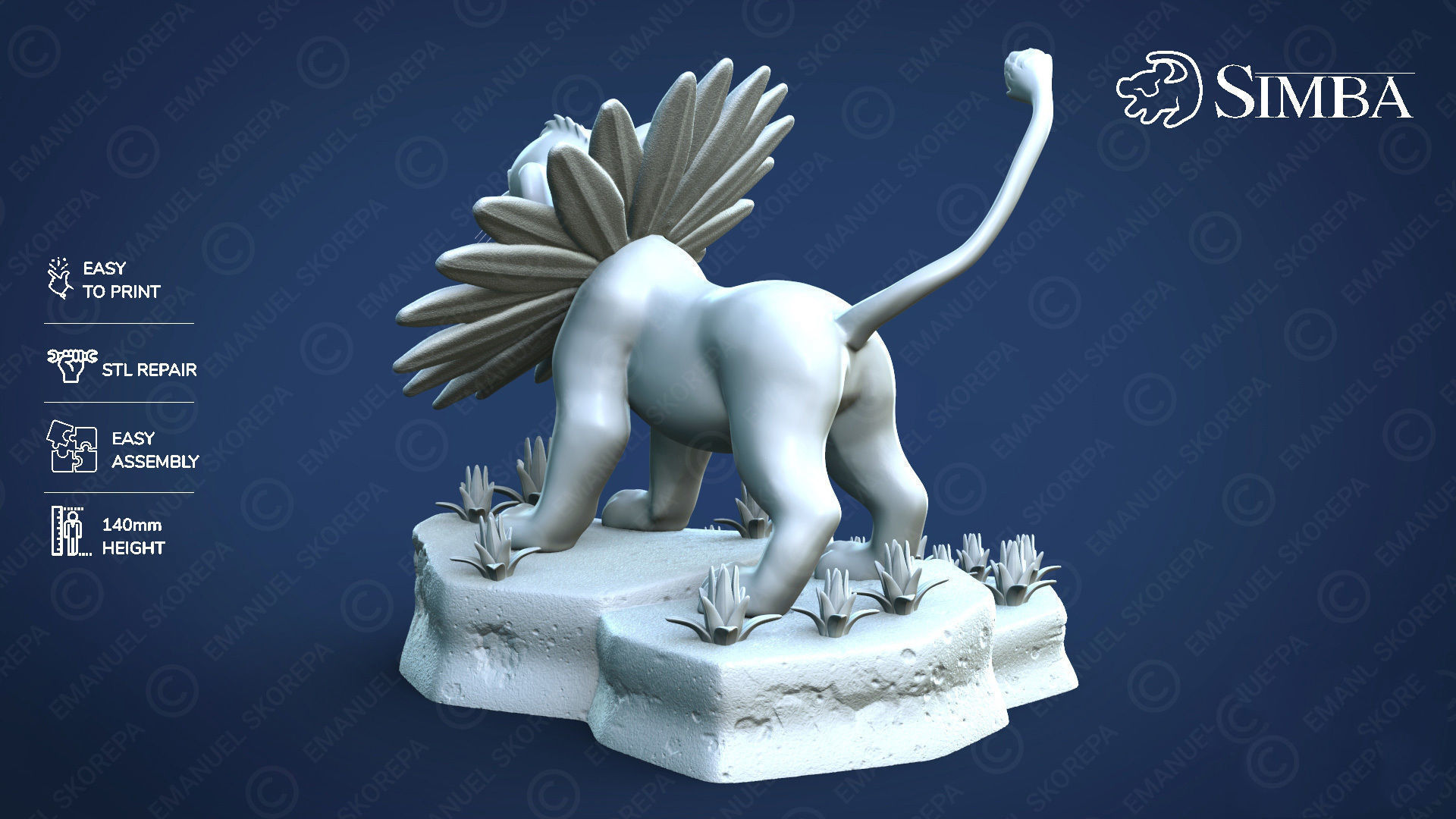 Simba lion king figurine 3D print model_4