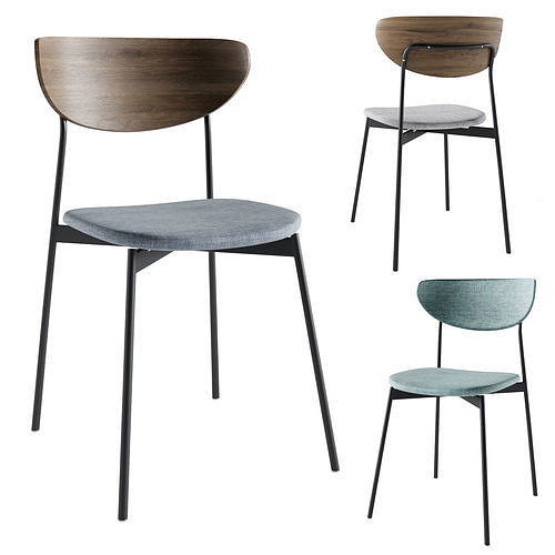 West Elm modern petal chair 3D model