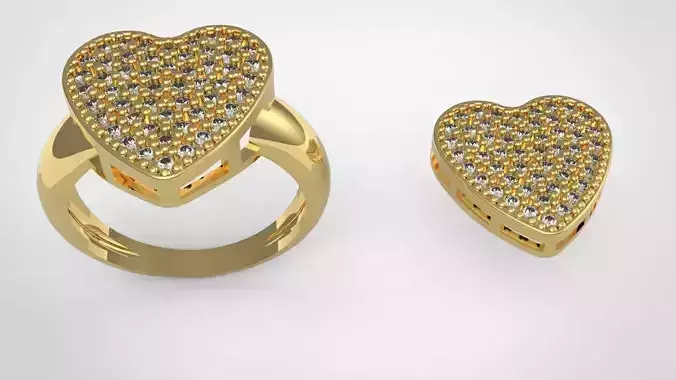 RING HEART AND PENDANT HEART