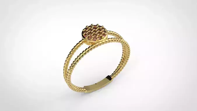RING 1 gold with stone 3D print model
