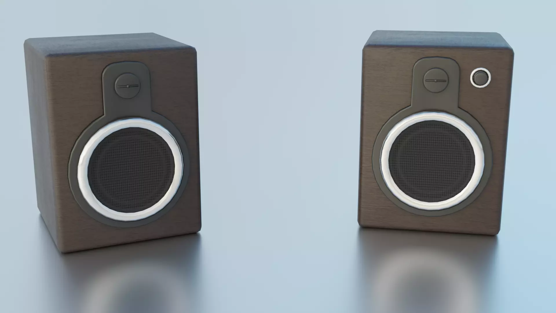 Modern Wooden Speakers Low-poly 3D model_0
