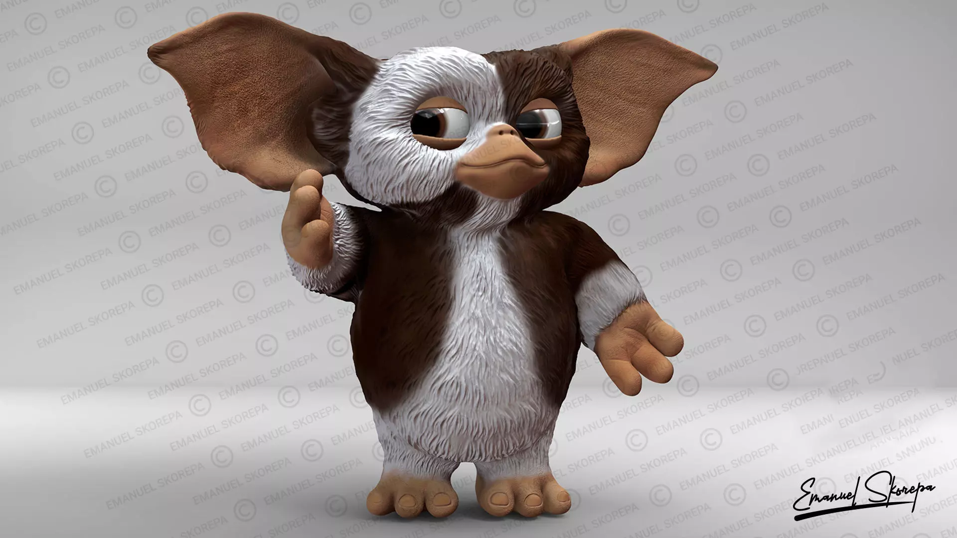 Gizmo gremlin with big ears 3D print model_0