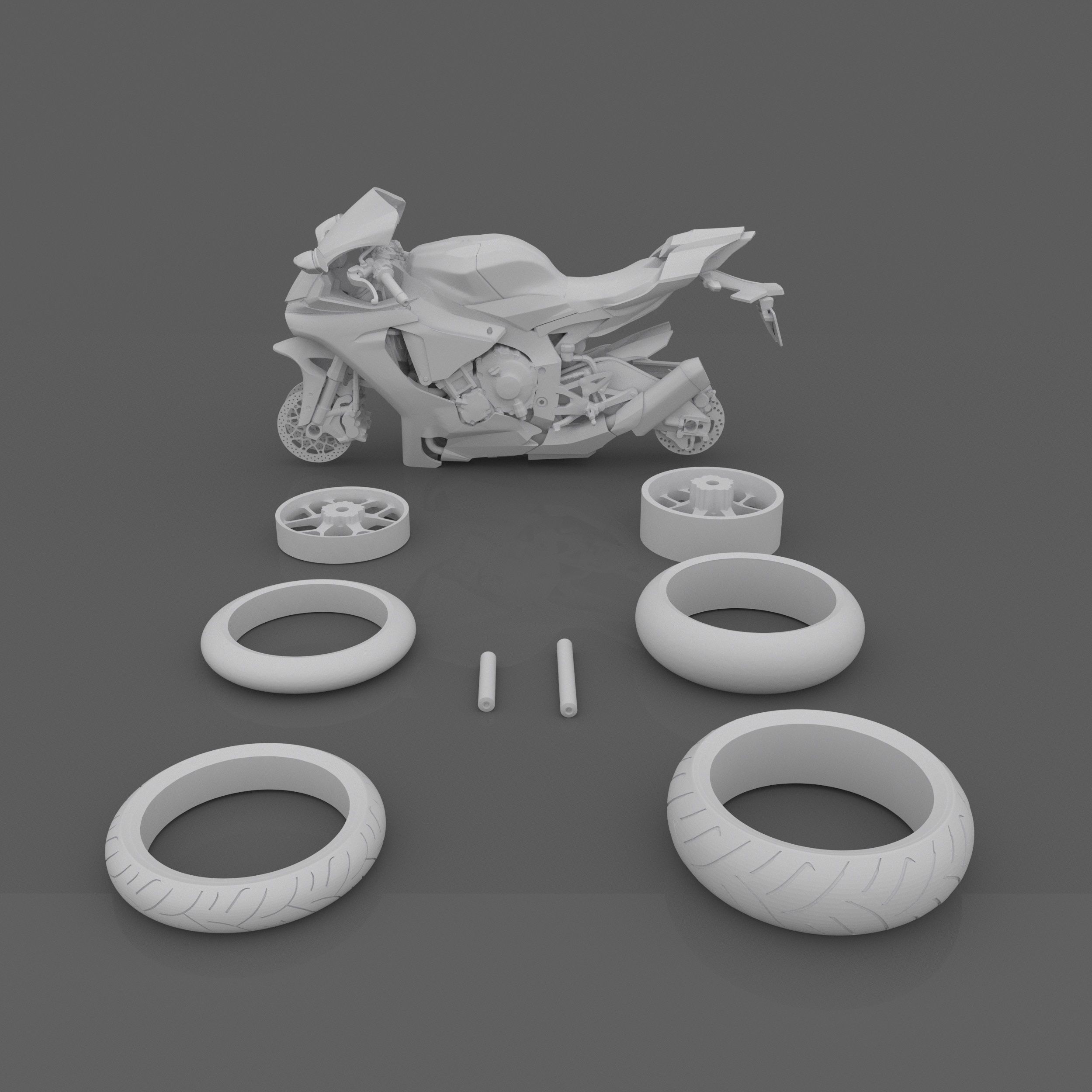 YAMAHA YZF - R1 3D MODEL CUSTOM READY PRINTING STL FILE 3D print model_10