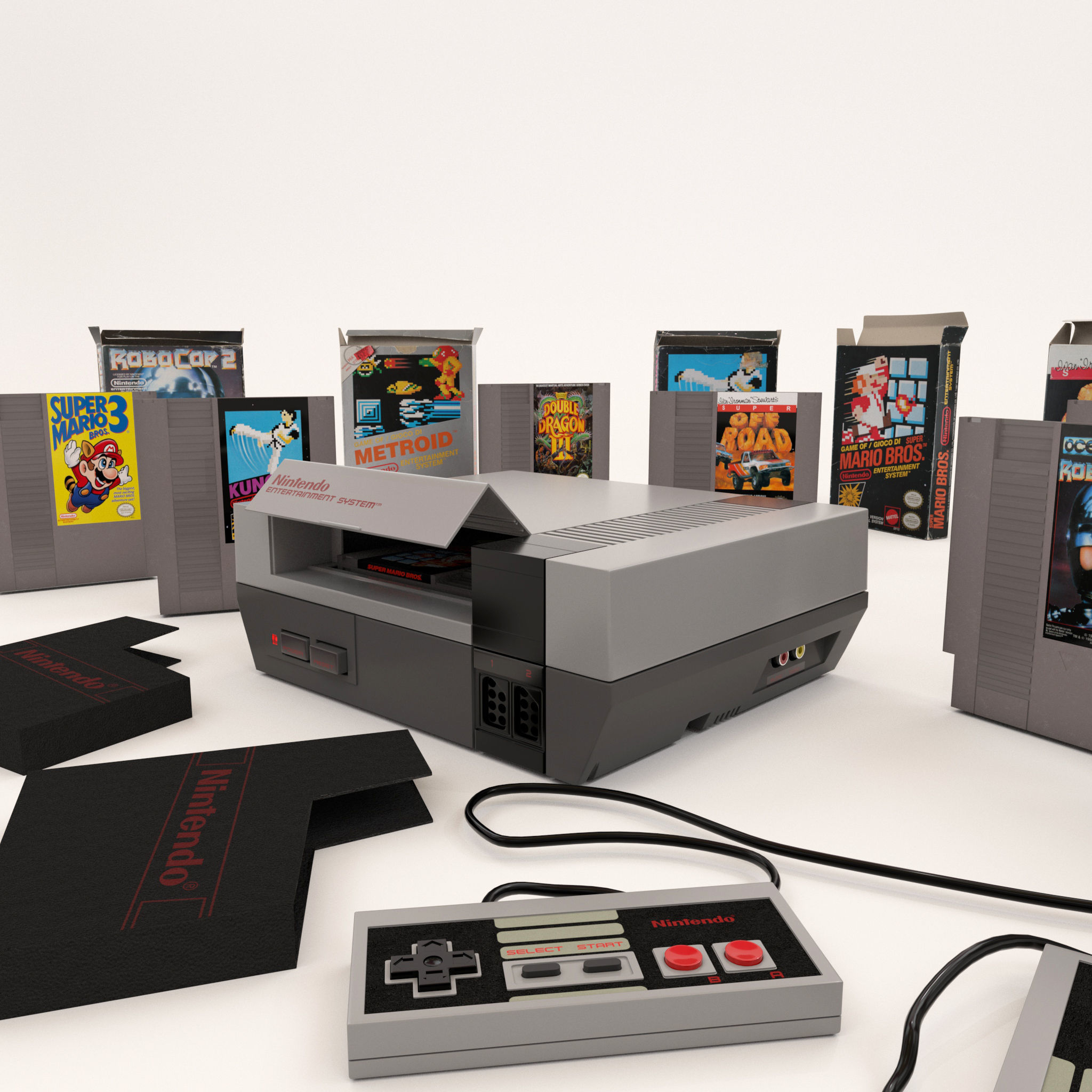Nintendo Entertainment System Plus Games Pack Low-poly 3D model_1
