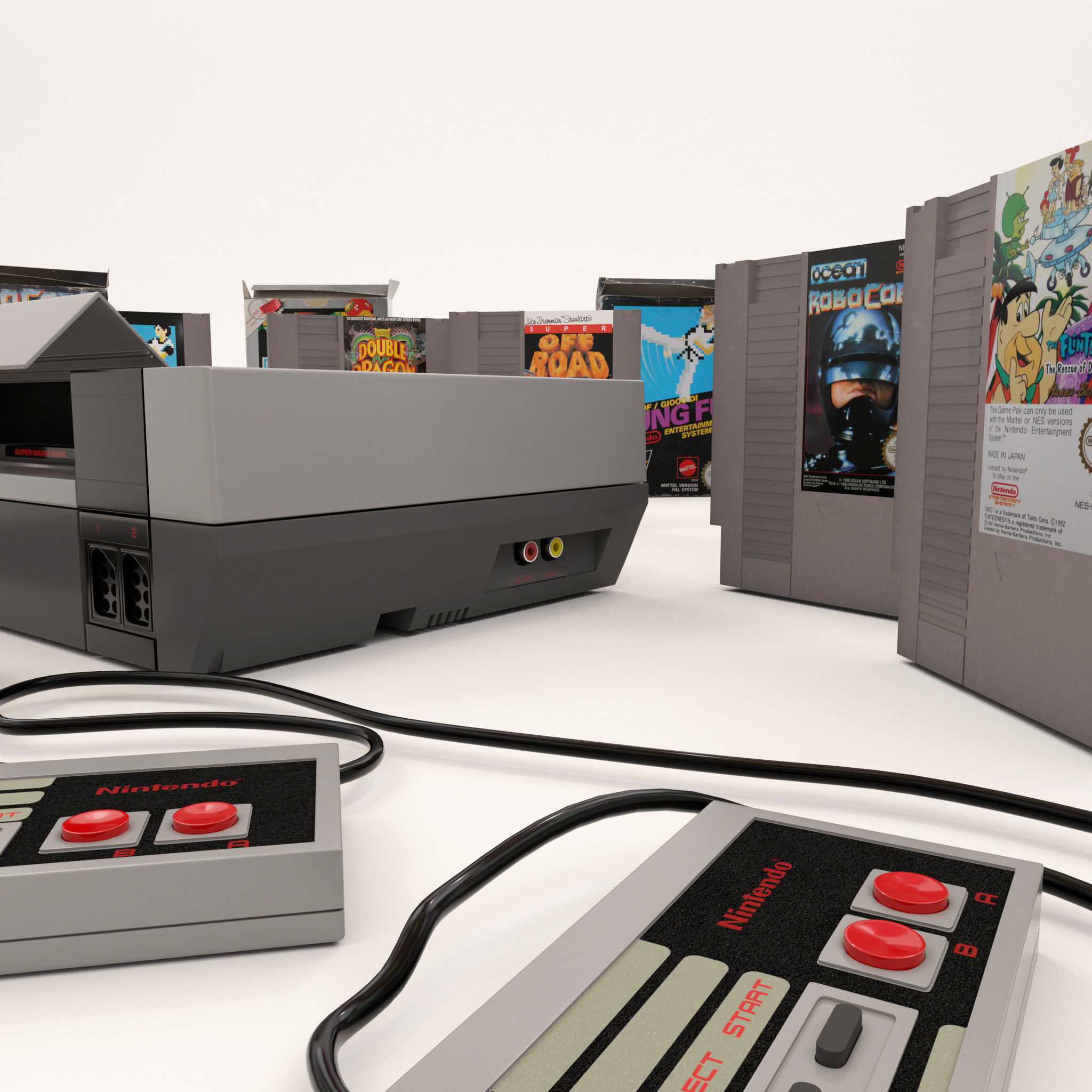 Nintendo Entertainment System Plus Games Pack Low-poly 3D model_3