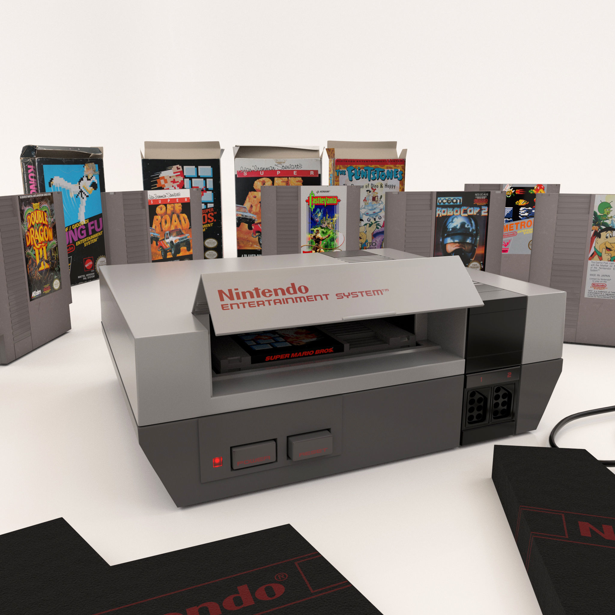 Nintendo Entertainment System Plus Games Pack Low-poly 3D model_2
