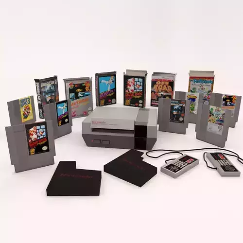 Nintendo Entertainment System Plus Games Pack   Low-poly 3D model
