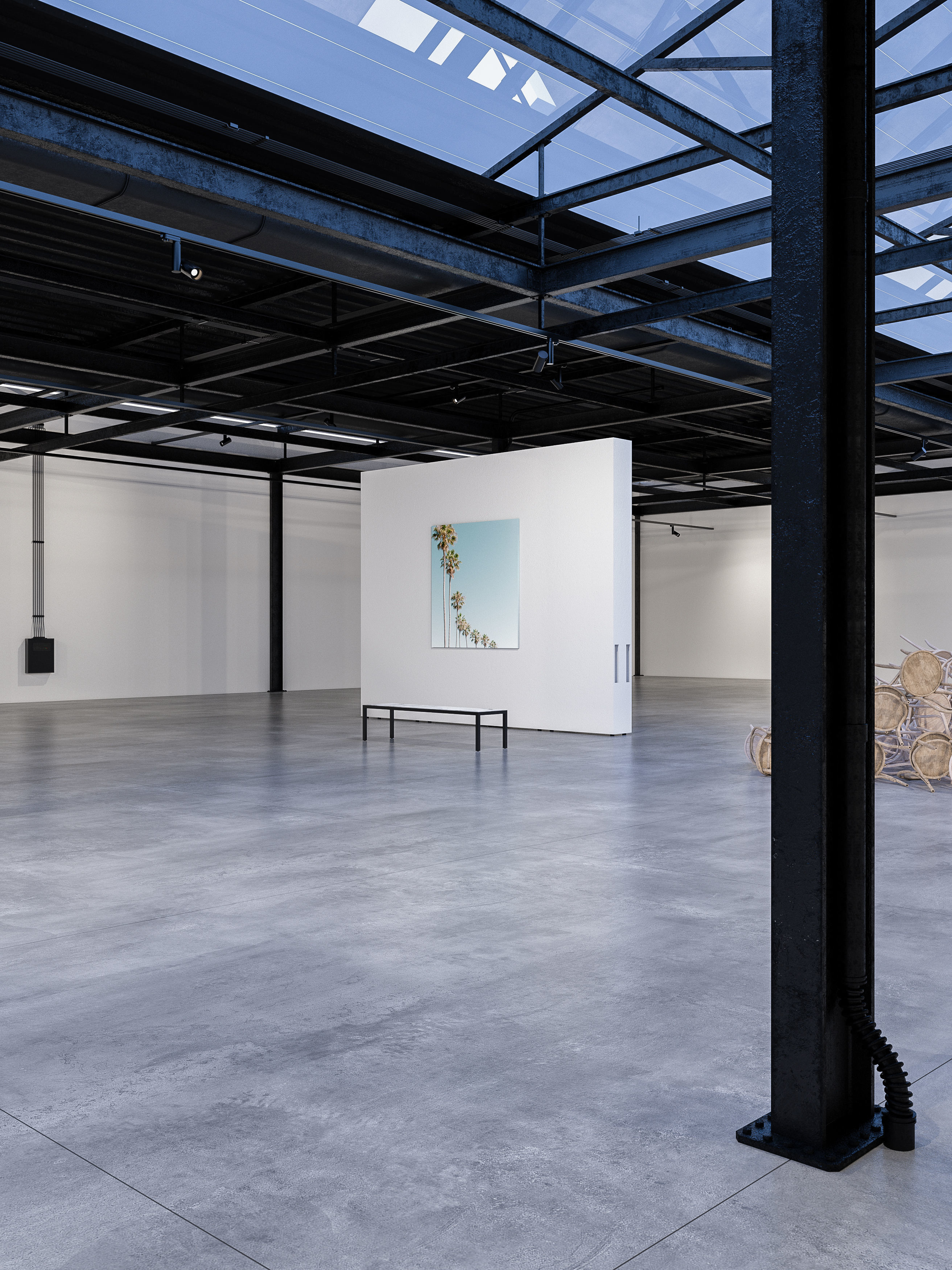 Contemporary Art Gallery Low-poly 3D model_9