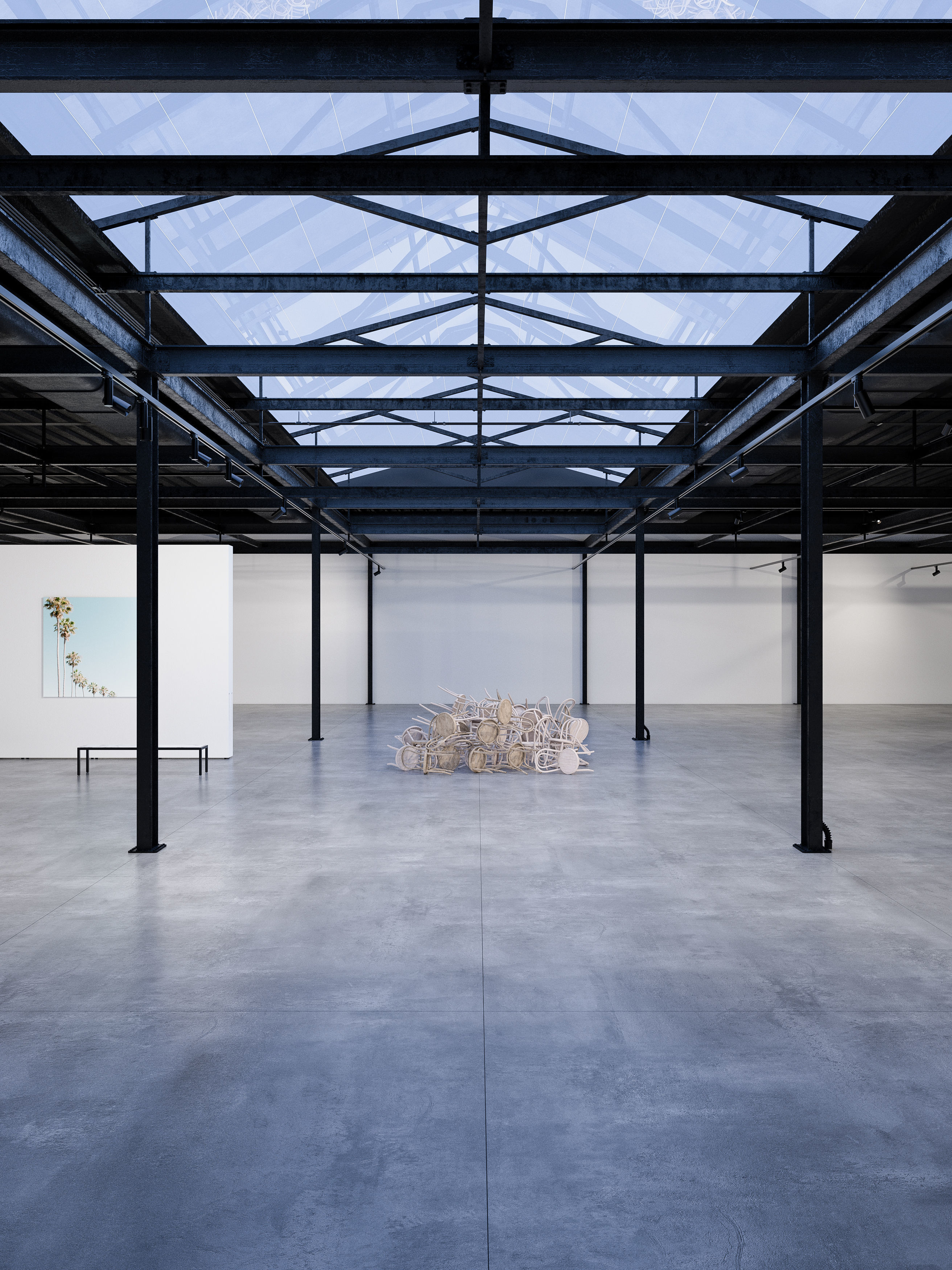 Contemporary Art Gallery Low-poly 3D model_5