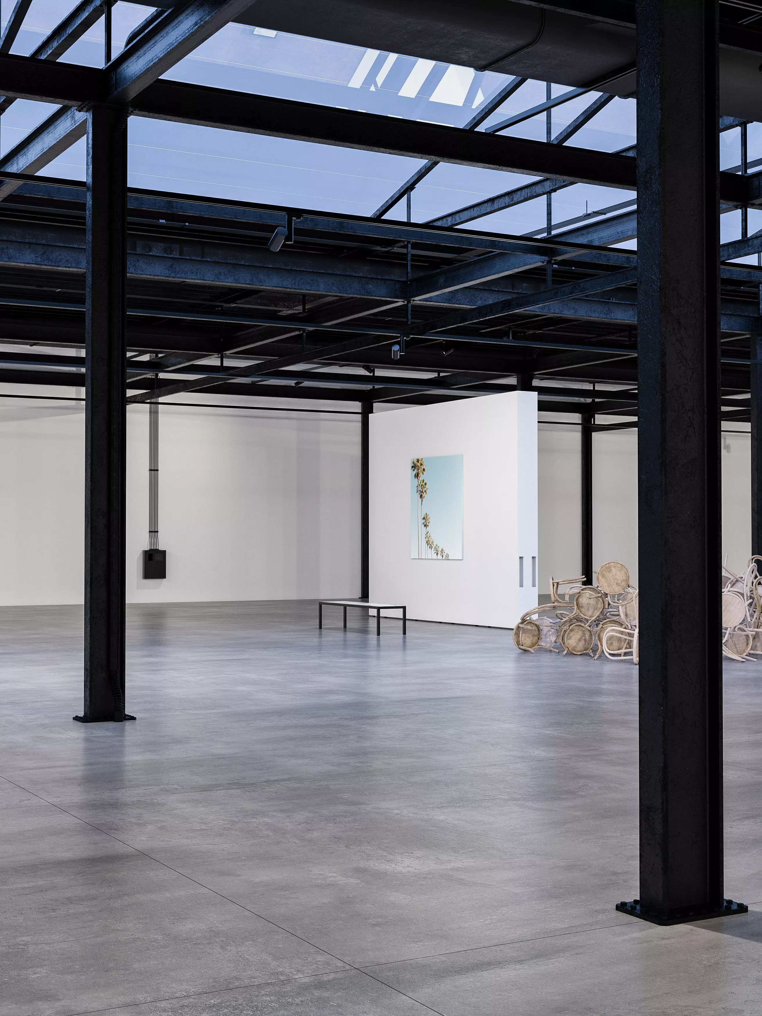 Contemporary Art Gallery Low-poly 3D model_0