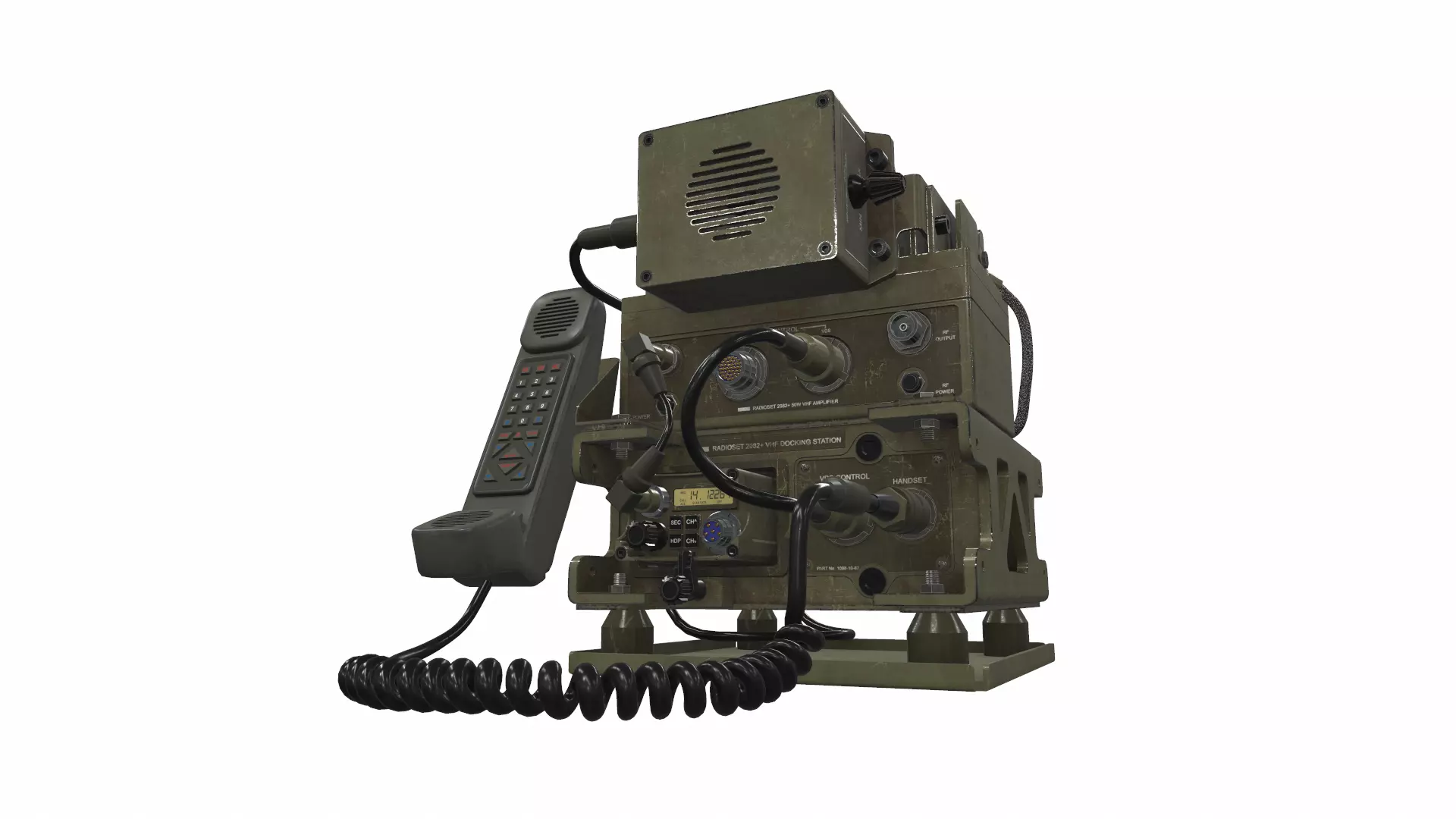 Radio military AN PRC-2082 tactical unit 3D model_0