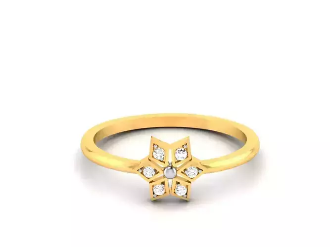 Women flower Band Ring 3dm render detail