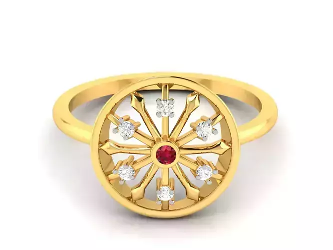 Women flower Band Ring 3dm render detail