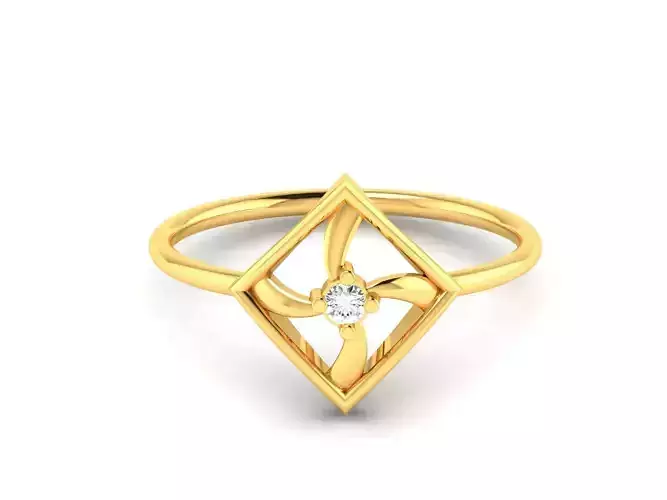 Women Square Band Ring 3dm render detail 3D print model