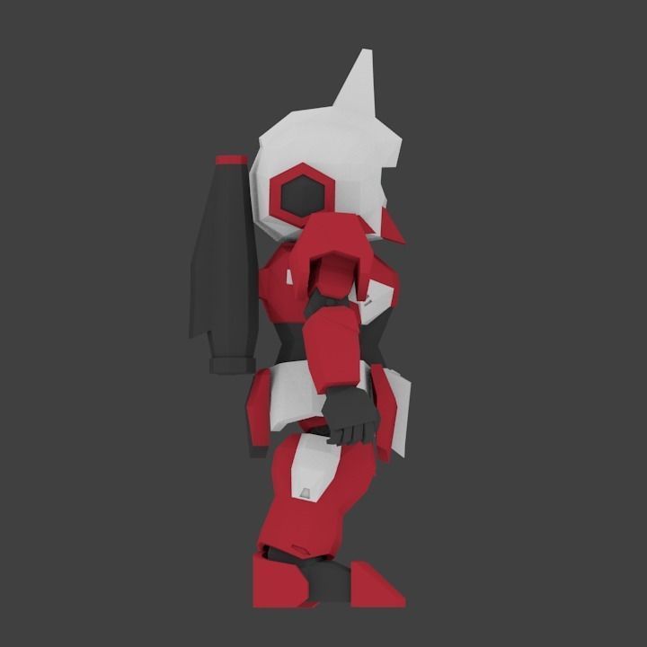 Super Mecha 19 - Rikebi of Code Name RK3BI - 3D Print Ready 3D print model_3