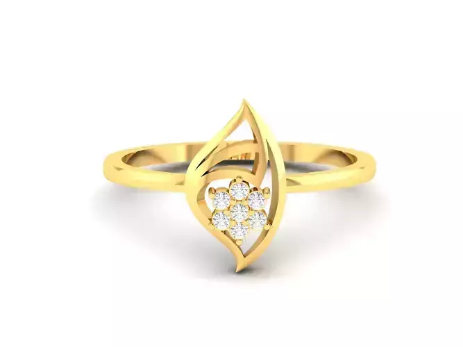 Women Flower Band Ring 3dm render detail 3D print model