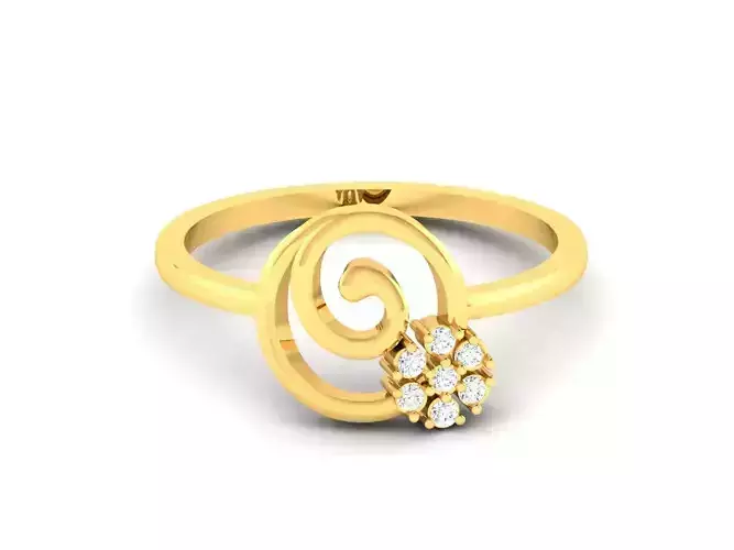 Women Flower Band Ring 3dm render detail 3D print model