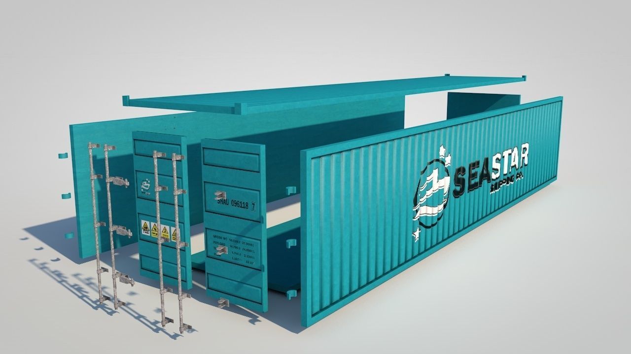 Shipping Containers Low-poly 3D model_18