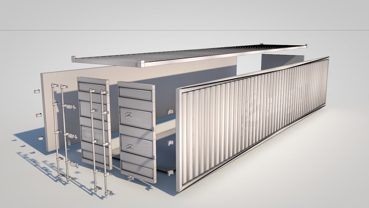 Shipping Containers Low-poly 3D model_19