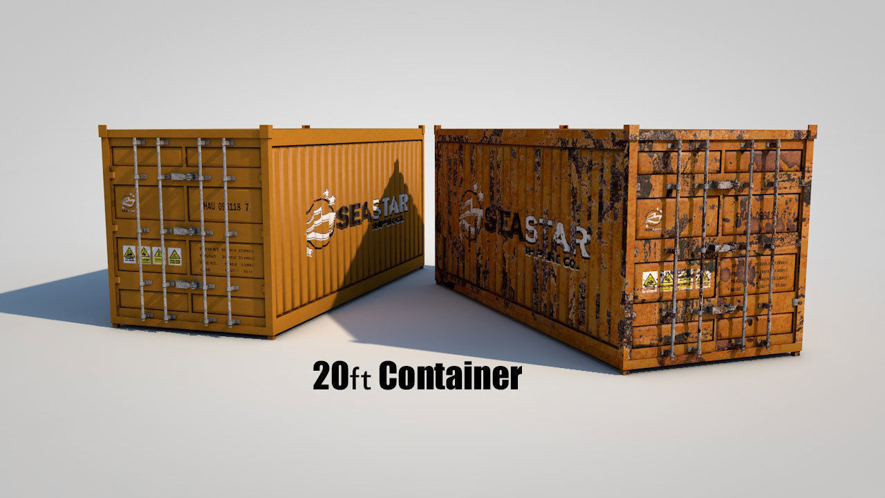 Shipping Containers Low-poly 3D model_4